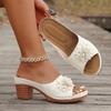 2025 New Women High Heels Slip On Sandals Summer Casual Comfortable Shoes Women Elegant Low Platform Sandals Sandalias