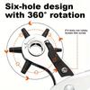 Leather Hole Punch,Heavy Duty Revolving Eyelet Punch and a Hole Grinding Rod,Handy Belt Drilling Tool