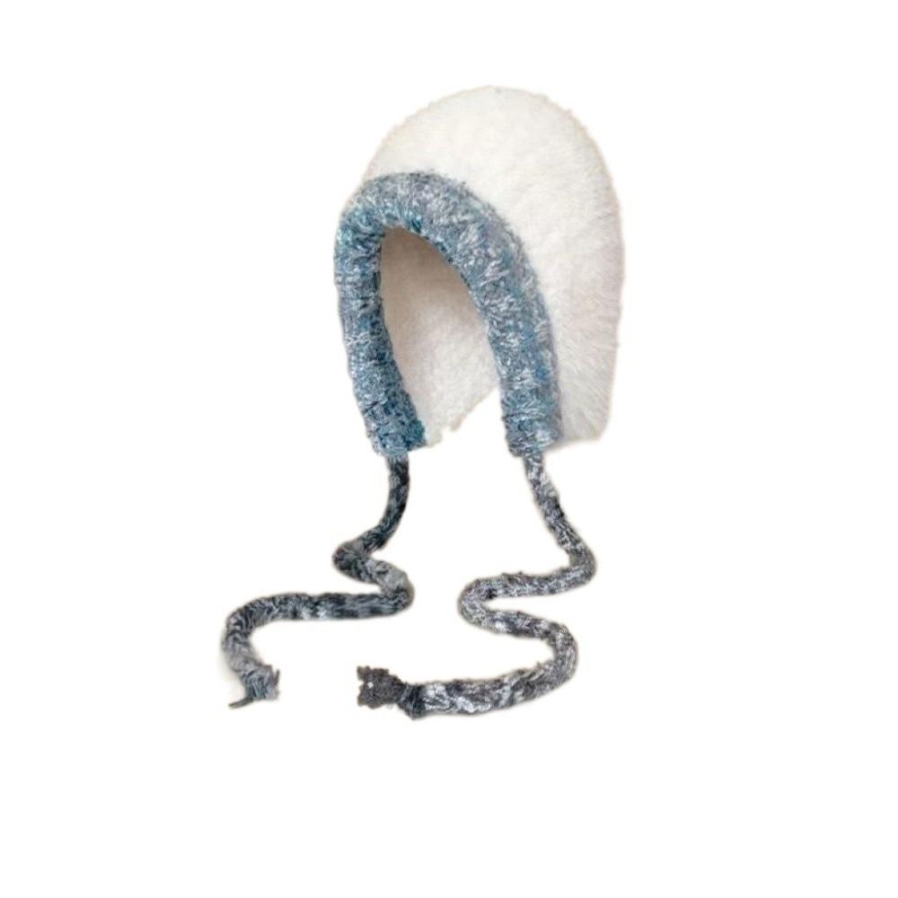 Soft Plush Pullover Hats Windproof Knitted Warm Hat Fashion Fluffy Beanie Hat  Cycling Riding