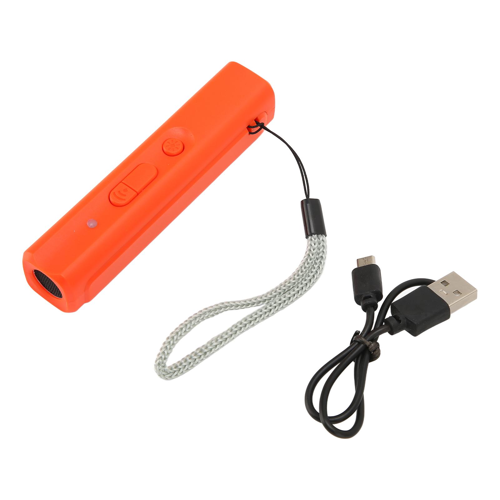 Ультразвуковой дрессировщик собак USB перезаряжаемый портативный ручной электронный отпугиватель собак тренировка оранжевый