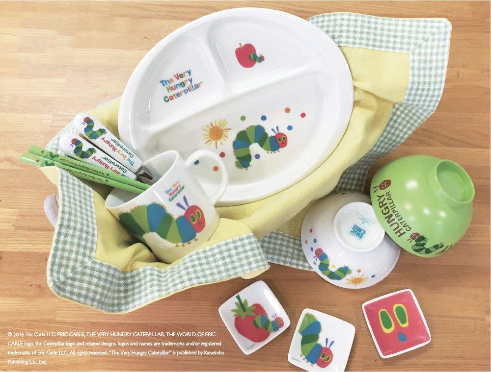 Ippinsha Rice 11cm Made In Microwave and Dishwasher Very Hungry Caterpillar 807122 Children's Bowl, Diameter, Japan, Safe, White, Design,