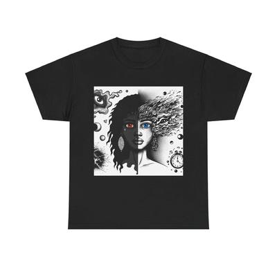 Unisex Erwachsenen T-Shirt Gebrochene Realität Surreale Kunst Vintage Stil
