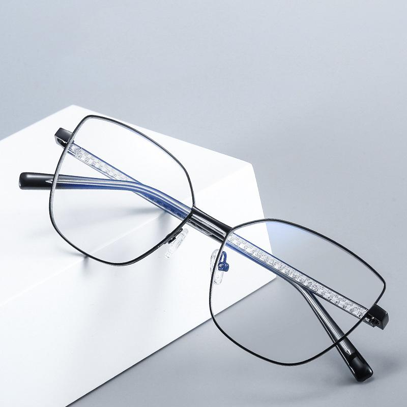Elegant Cat Eye Reading Glasses Women Spring Hinge Metal Frame Blue Light Blocking Transparent Computer Eyeglasses