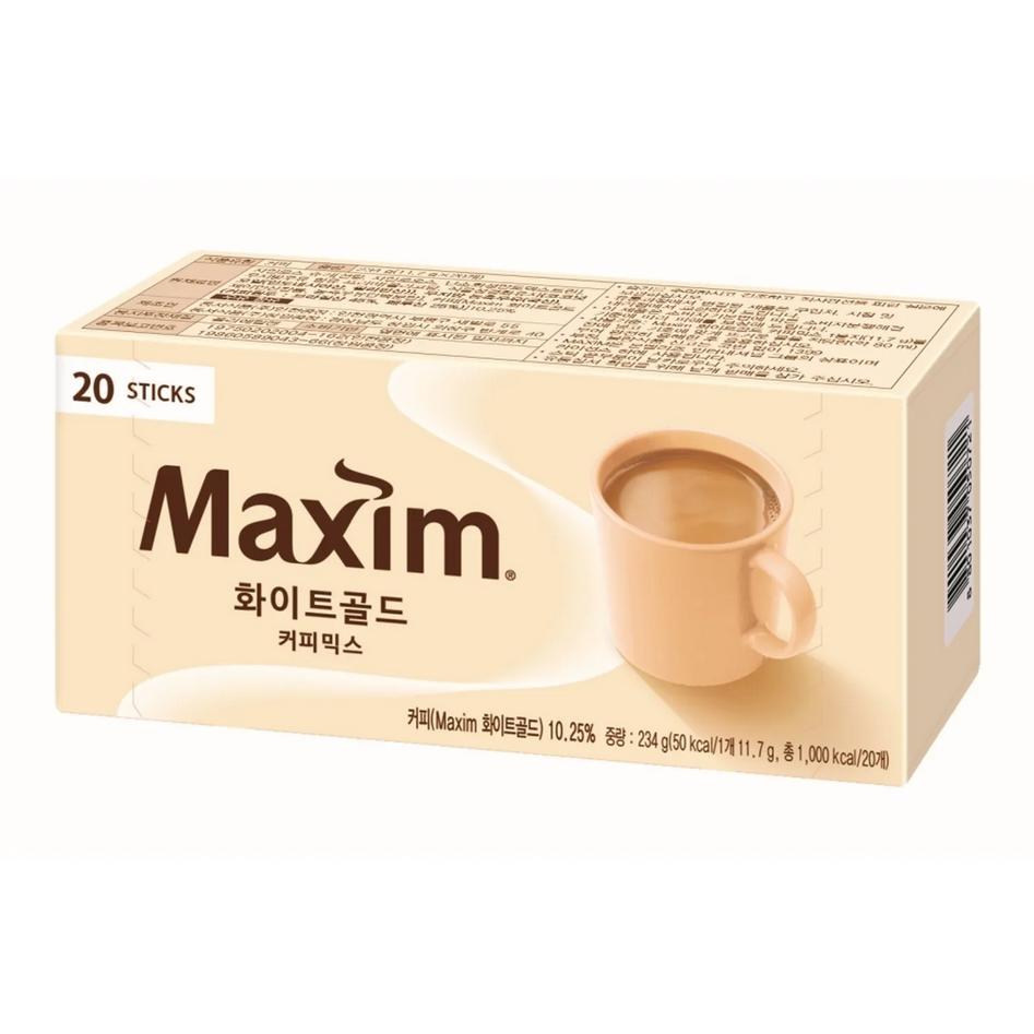 Korean Coffee Mix Maxim White Gold 20/50/100 Sticks / Instant Coffee sticks, Kfood, Authentic Korean Food 11.7g x 20 sticks