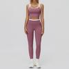 Completo da Yoga da Donna Transfrontaliero: Color Block Nude Feel, Vita Alta Costolata, Abbigliamento Sportivo Fitness Versatile