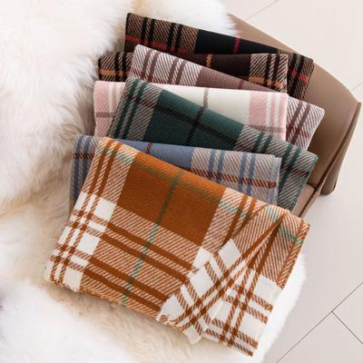 Imitation Cashmere Scarf Autumn and Winter Plaid Versatile Couple Student Scarf Temperament Plaid Long Fringed Shawl Advanced Sense
