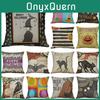 Unique Halloween Animal Print Cushion Cover Cotton Linen Pillow Case For Stylish Seasonal Decor