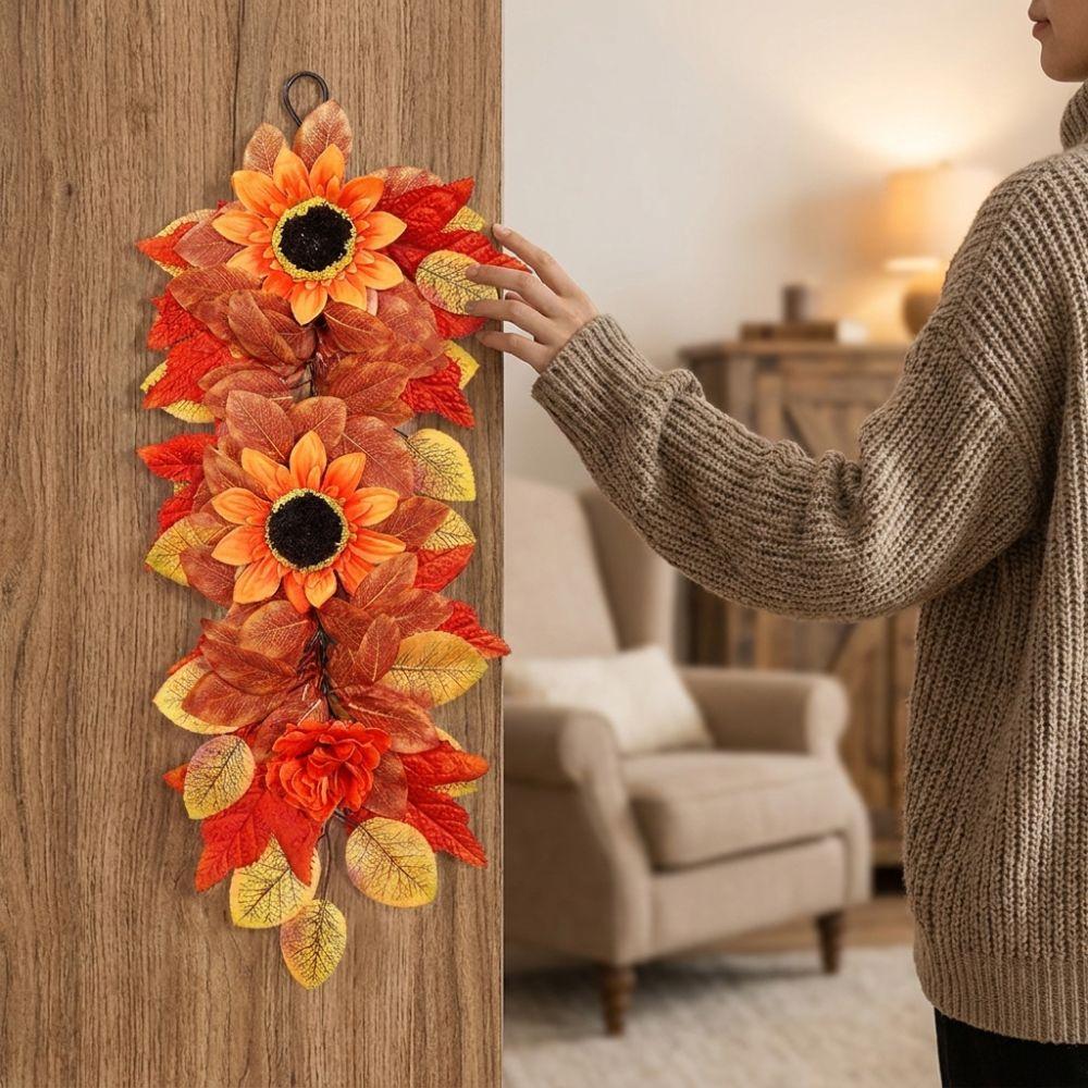 Rustic Maple Sunflower Bouquet Real Touch Simulation Sunflower Decor Swag Harvest Themed