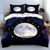 Moon Star Galaxy Bedding Set Soft Comfortable Duvet Cover Bedding Set Included 1*Duvet Cover & 2*Pillowcases, Gift