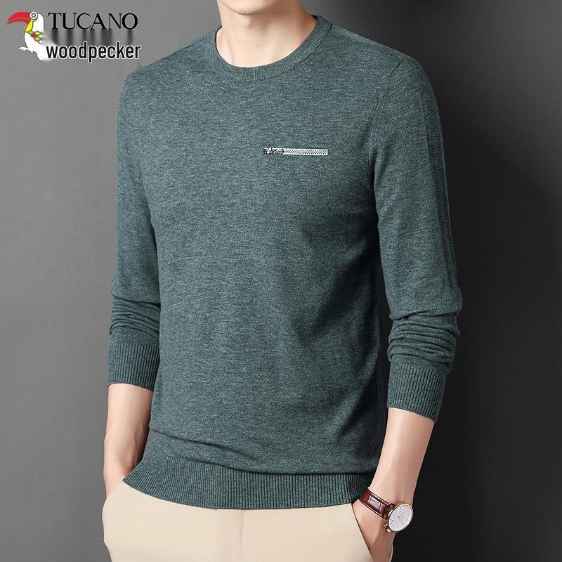 

Men s Striped Round Neck Long Sleeve Cotton T-shirt: Autumn Loose Fit L