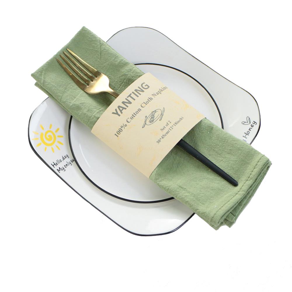 6 Pcs Serving Cloth Napkins 30x45cm Natural Cotton Fabric Serviette Kitchen Tea Table Towels for Wedding Decoration Baby Shower