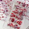 Tomoni X Ai Rao Red Graffiti Embossed Nail Stickers for Kids