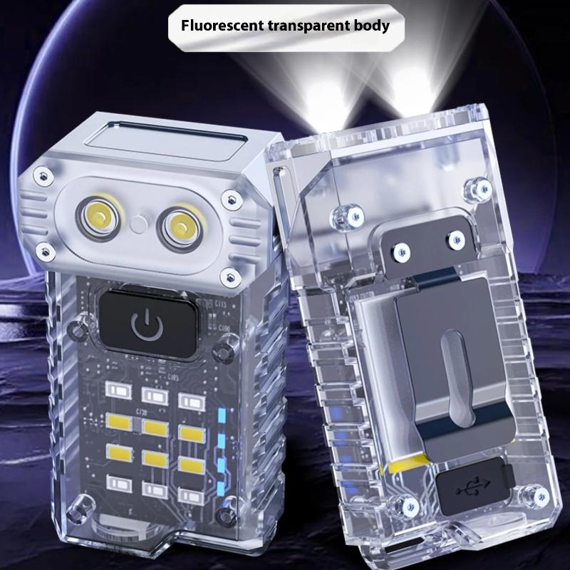 Outdoor Multi-Functional Portable Miniature High-Brightness Rechargeable LED Flashlight With Strong Magnetic Work Light