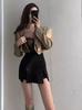Half-length culottes female royal sister wind high waist hip-wrapped split A-shaped skirt summer hot girls sexy casual hot pants