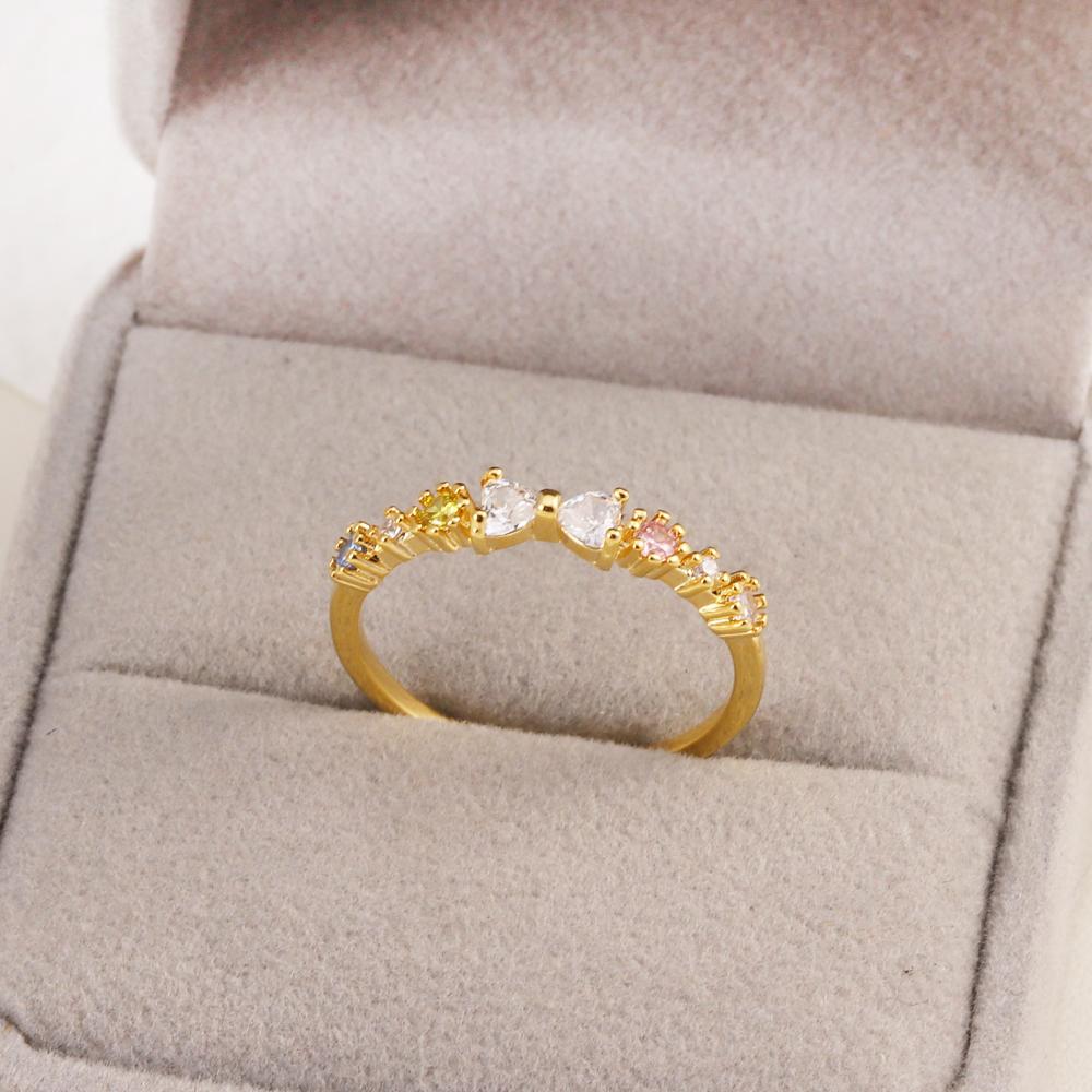 New Cute Colorful Zircon Flower Ring For Women Girl Fashion Vintage Zircon Adjustable Rings Jewelry Gift