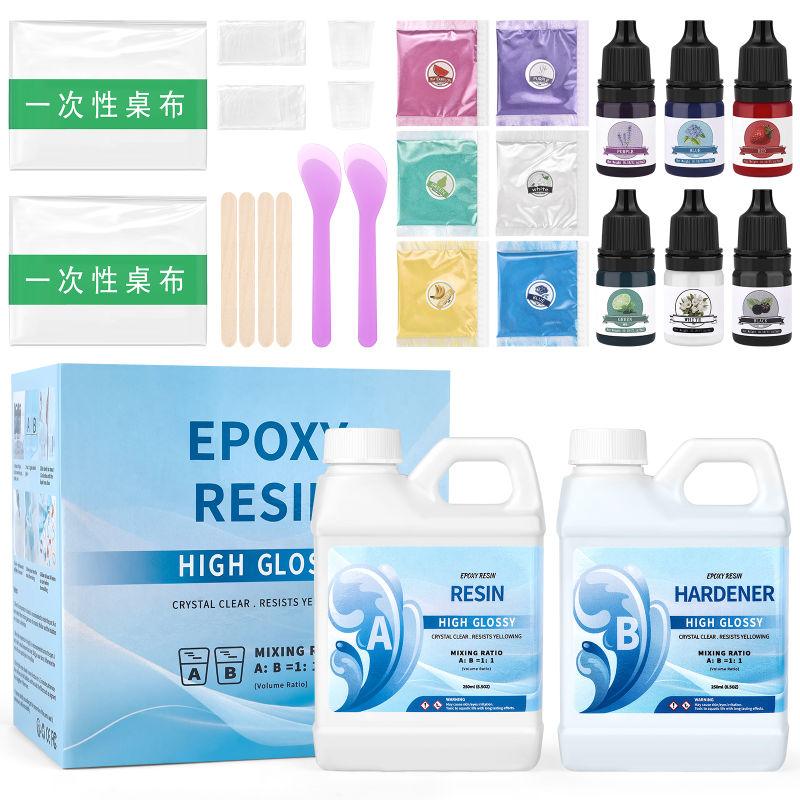 500/1000ml 1:1 AB Resin Epoxy Glue Set High Adhesive Hardener Crystal Glue Jewelry Making Transparent Clear DIY Resin Mold Crafs