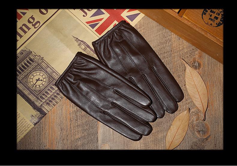 Men s Lambskin Motorcycle Gloves: Warm, Windproof, Lightweight, Short Style for Autumn & Winter L