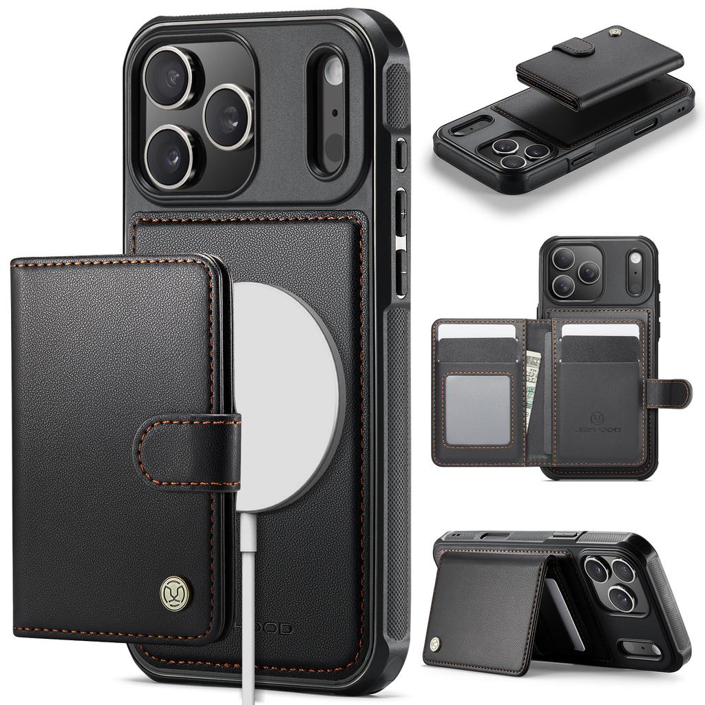 2 in 1 Magnetic RFID Leather Cards Solt Wallet Case For iPhone 17 Pro Max 16 Plus 15 14 13 12 11 For Magsafe Slim Fit Cover