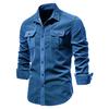 Cotton Basic Japanese Corduroy Men's Business Shirt Slim Casual Shirt Men's New Long Sleeved Jacket