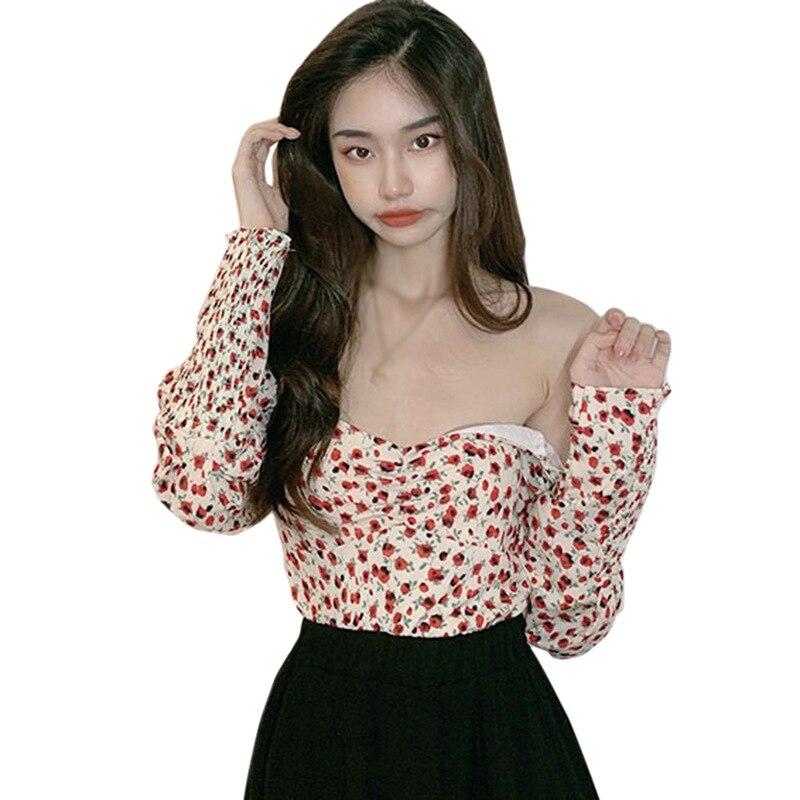 Buy Korean Style Blouse Floral Square 