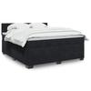 VidaXL Slatted Bed Base with Mattress Black 180x200 Cm Velvet 3288674