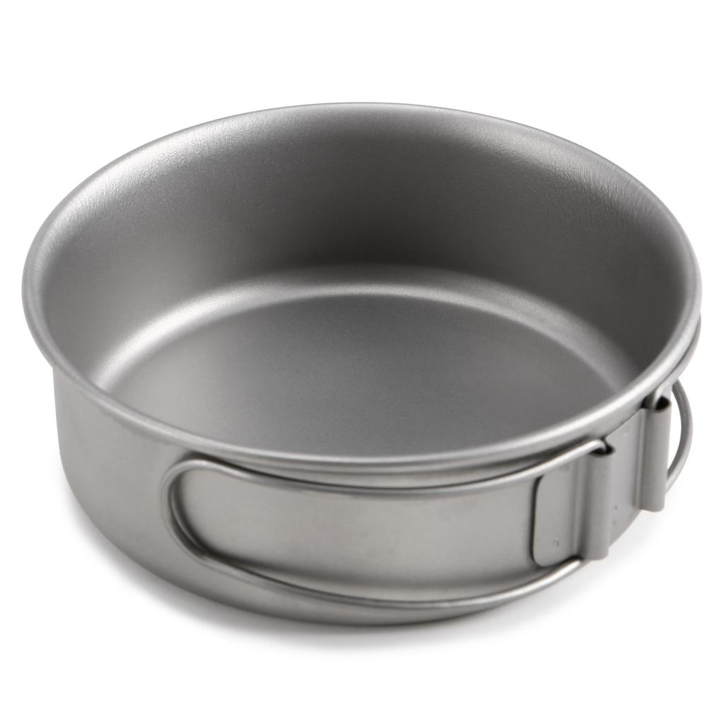 Titanium Bowl with Folding Handle Titanium Dinner Bowl Pan with Foldable Handles for Outdoor Camping Hiking Picnic