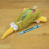 Animal Pen Case Pencil Case Pen Pouch Stuffed Toy Cosmetic Pouch Cosmetic Pouch Accessory Case Figure Pouch Bird Billy Set (Fudebag, Pencil)