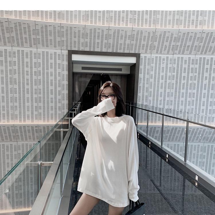 Fall Fashion Loose Fit Round Neck Long Sleeve Womens Tshirt Basic Tee