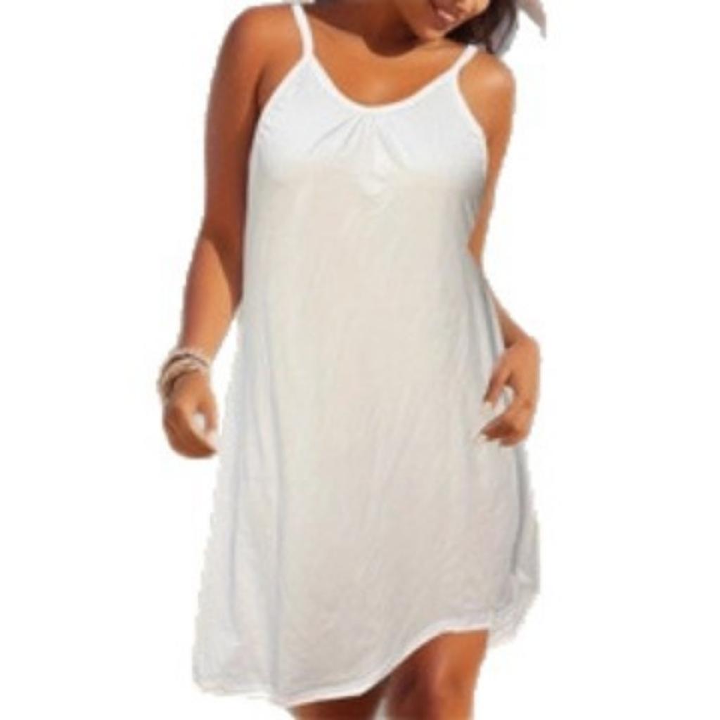 Solid Color Crew Neck Strap Dress, Slim Fit Vacation Beach Dress, Fashion Summer Casual Dress for Women, Hot Selling for Europe America