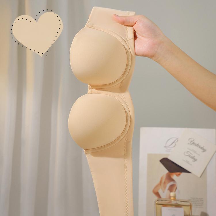 

Бюстгальтеры без бретелек для женщин Нескользящий Бесшовный Тонкий Большого размера Бюстгальтер Пуш-ап без бретелек 42/95E бежевый