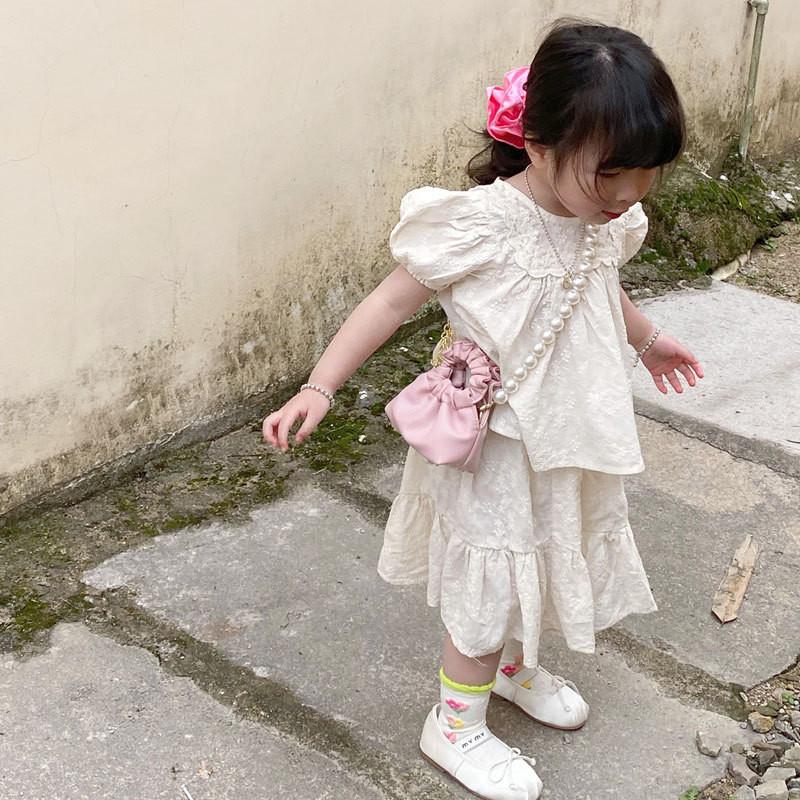 Adorable Korean Style Princess Pearl Handbag For Girls With Charming Chain Strap