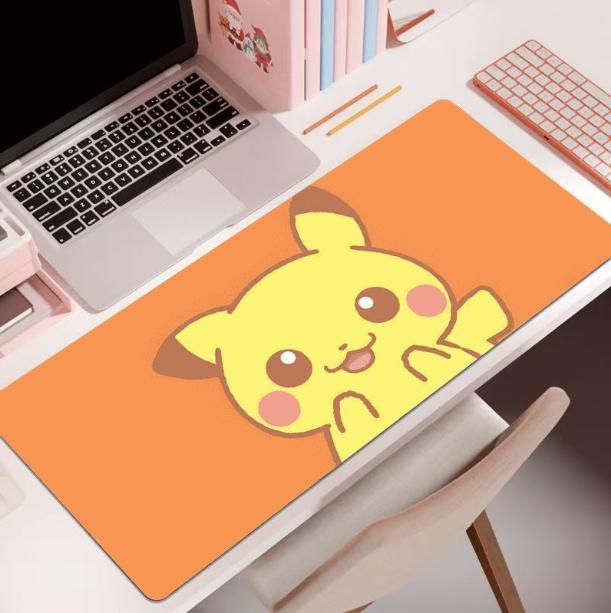 60*30cm Pokmon cartoon mouse pad, extra large, edge-stitched office desk mat, gaming keyboard and mouse pad, universal non-slip