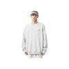 Li Ning Sports Lifestyle Series Letter Round Neck Pullover Loose Sweatshirt Men sweatshirt Flower-Gray Deep-Antarctic-Gray AWDT379-1