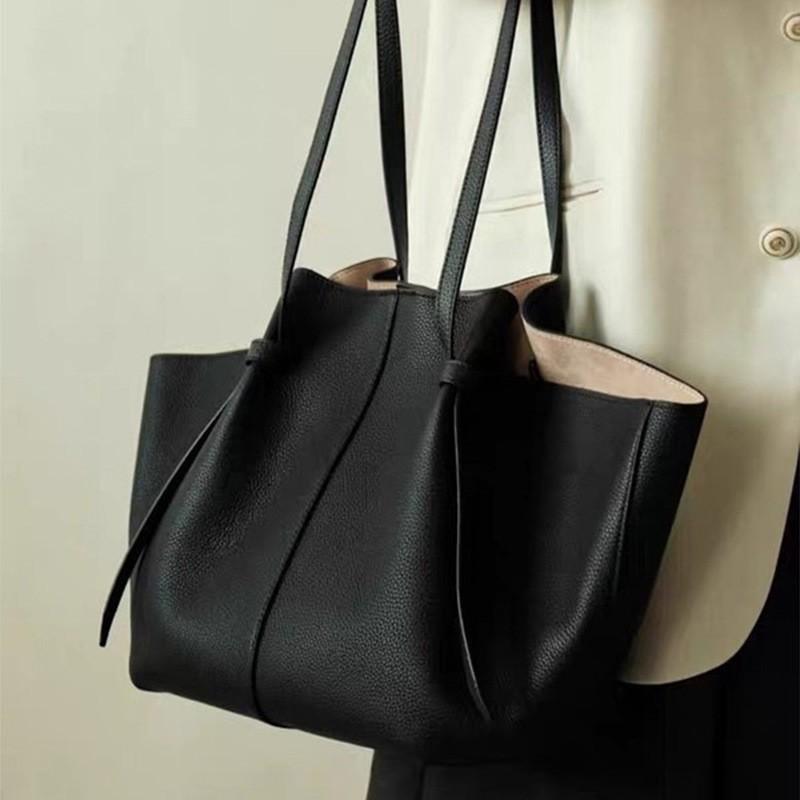 Velká nákupní taška Dámská Minimalistická Jednobarevná Na rameno S magnetem PU kůže Ležérní Vintage styl