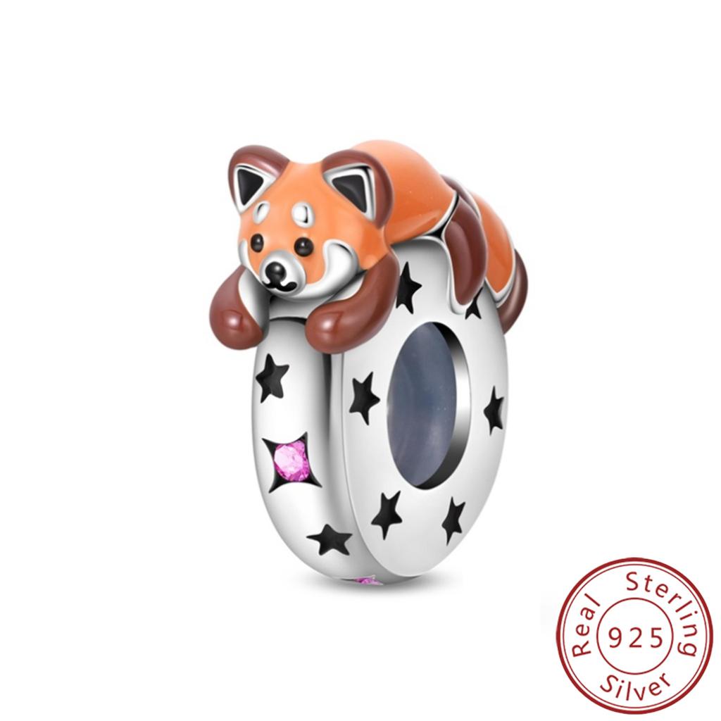 925 Silver Paw Prints Flowers Stars Moon Butterfly Safety Buckle Spacer Beads Fit Bracelets Necklace DIY Jewelry Gifts