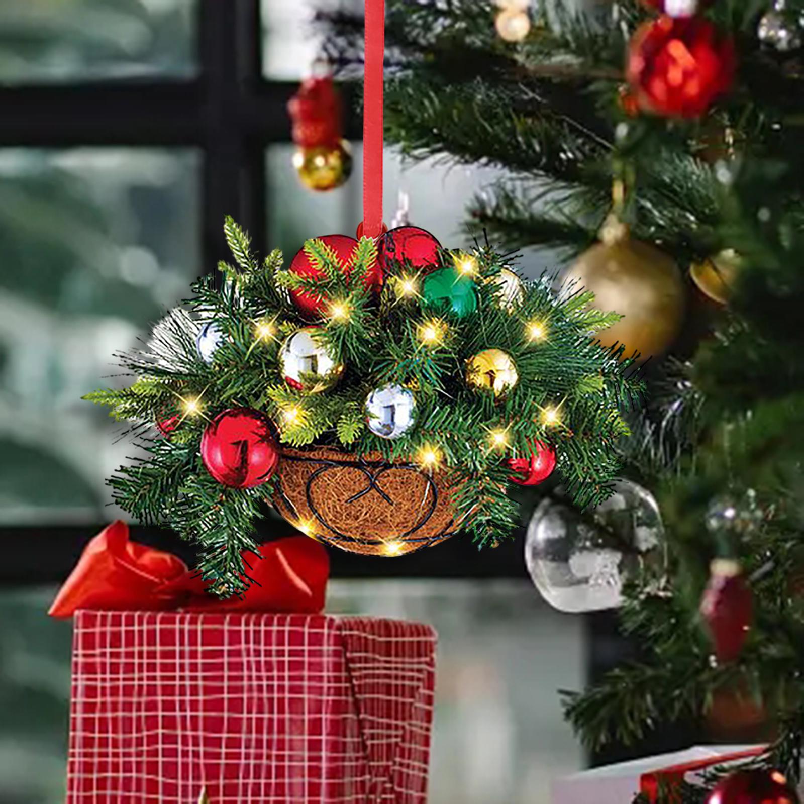 

Flower Basket Wreath Flower Arrangement Fake Floral Basket Spring Summer Wreath for Christmas Tree Outdoor Summer Wall Wedding