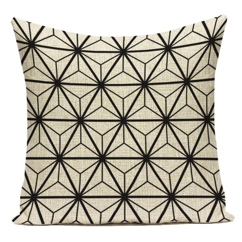 Geometric Pattern Decorative Black White Stripe Pillowcase Deer Cushion Cover Throw Pillow Sofa Car Decoration Pillowcover