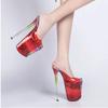 Fashion Outside Slippers Women Shoes PVC Summer Transparent Slipper Women High Heels 22CM Platform Sexy Slippers Nightclub Party Shoe