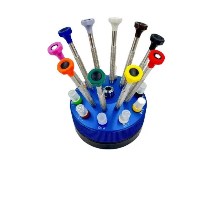 Watch Repair Ten-Piece High-Quality Screwdriver Set with Bearing Base & Rubber Tips