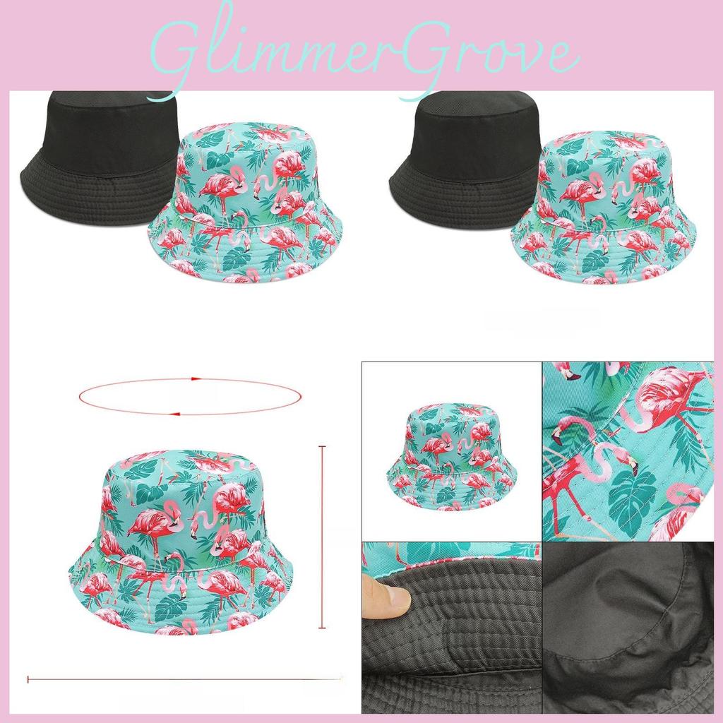 Flamingos Print Fisherman Cap Breathable Sun Protection Hat For Casual Wear