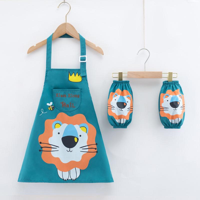 Cartoon Apron for Kids Child Painting Apron Waterproof Stain Resistant Drawing Art Smock Apron Kitchen Child Cooking Accessories