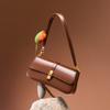 BURMINSA Luxury Genuine Leather Underarm Shoulder Bag Women Elegant Square Small Crossbody Handbag Party Wedding Purse