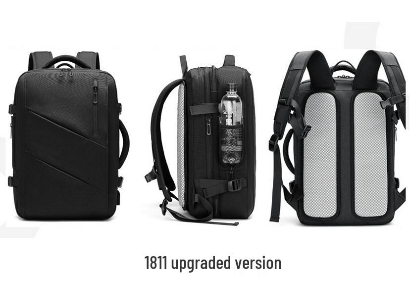 Men's Expandable Oxford Cloth Laptop Backpack - Large Capacity & Multifunctional for Business Travel