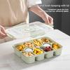 10 compartments of wheat straw lunch box, portable square food container, suitable for picnicking