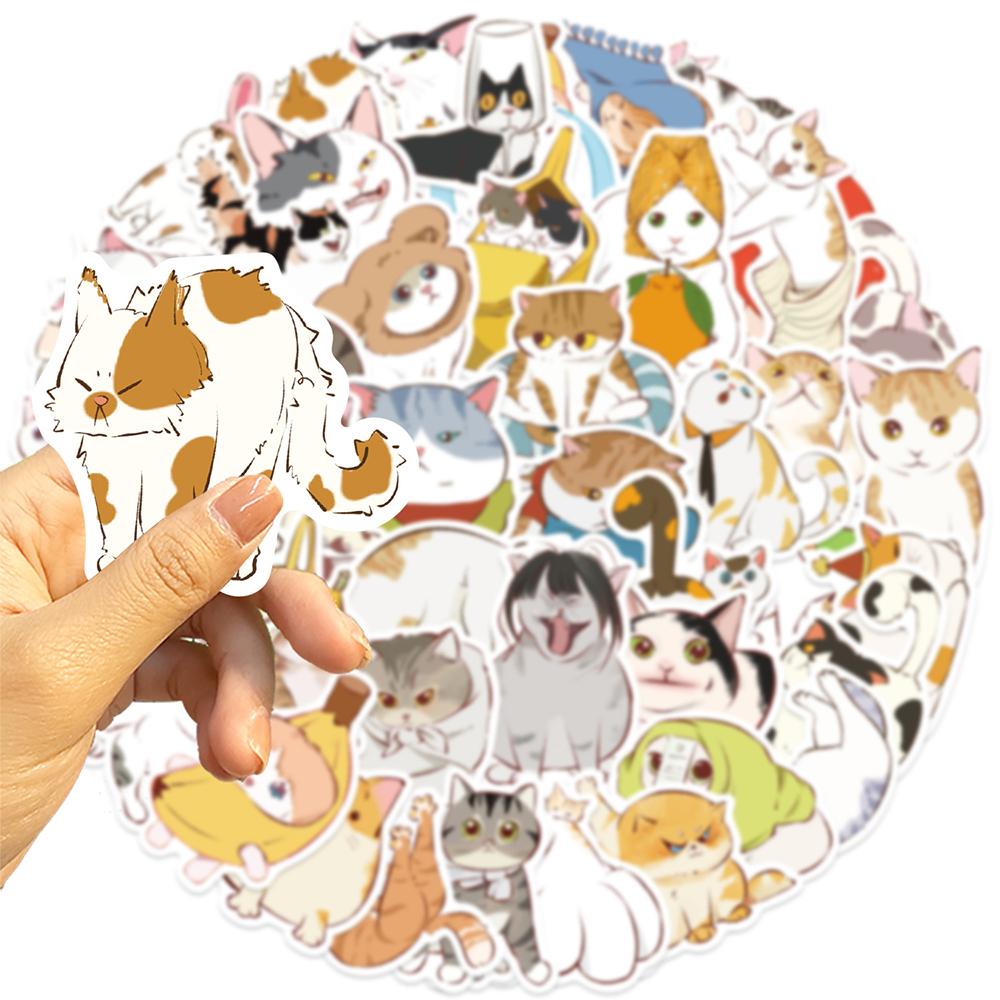 10/30/50pcs Abstract Cat MEME Cartoon Stickers Funny Graffiti Decals DIY Skateboard Luggage Helmet Notebook Cute Sticker Toys