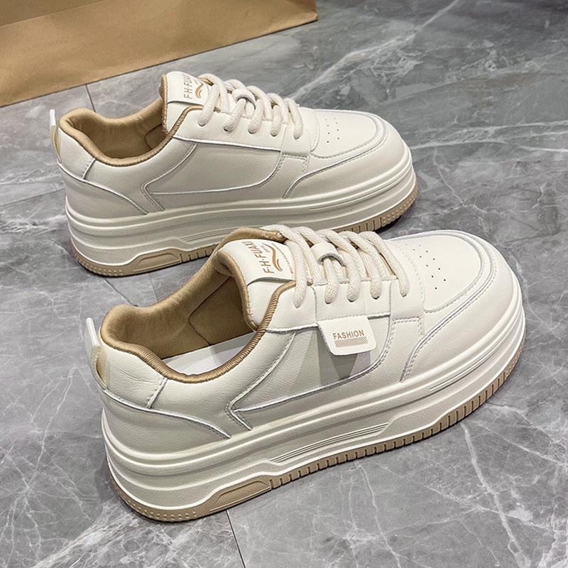 

Туфли на платформе белые женские туфли из натуральной кожи Panda Board Shoes Весенние новые универсальные повседневные кроссовки женские 40