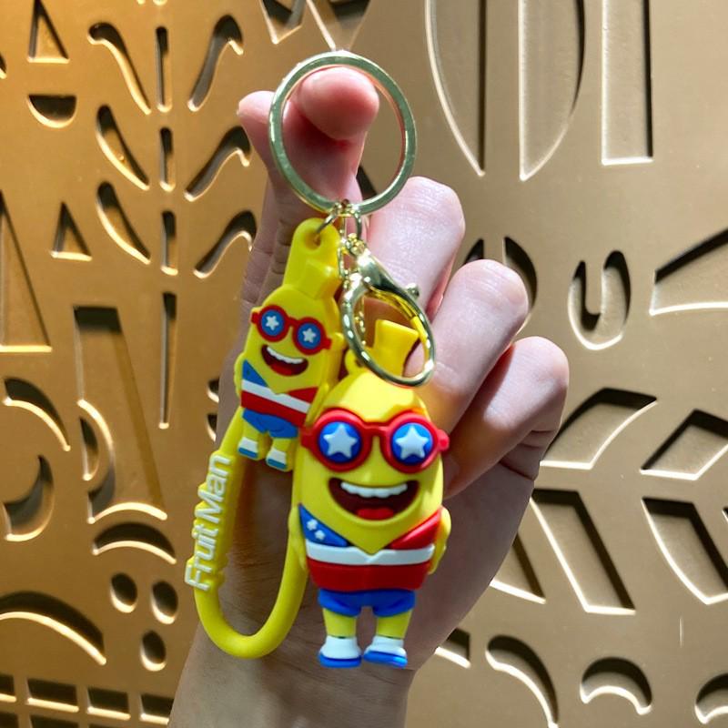 Creative Cartoon Fruit Keychain Pendant for Couples - Cute Car Ornament Gift