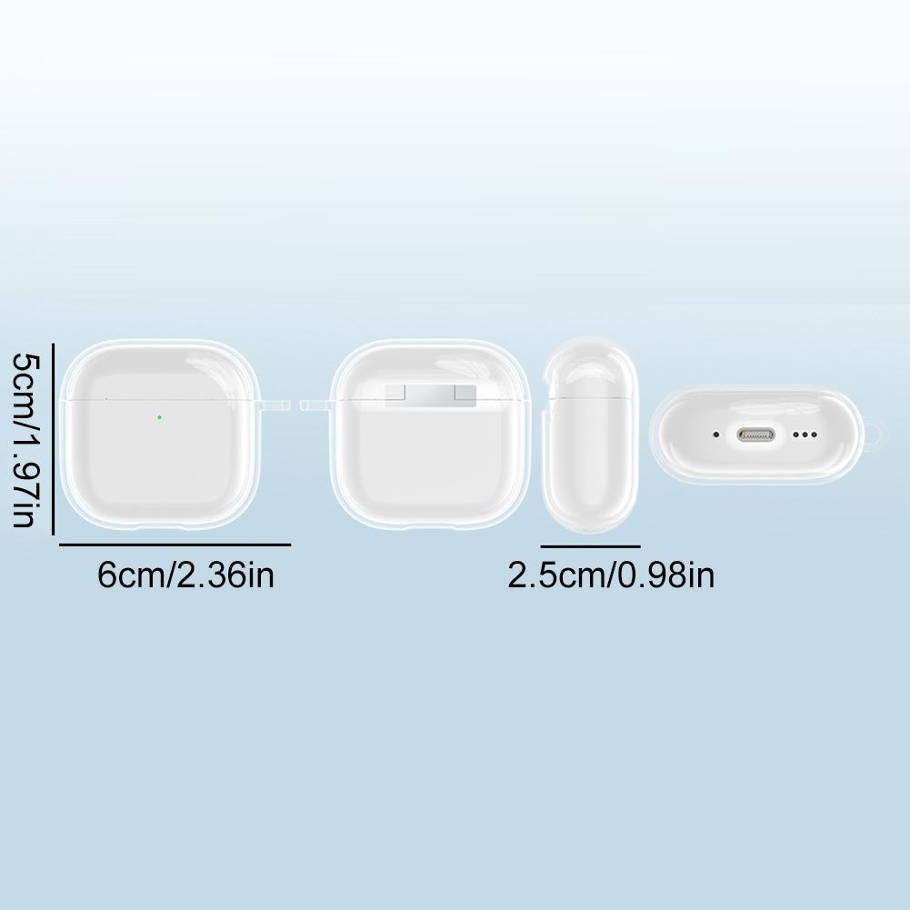 Transparent Protective Case with Carabiner TPU Cover for Apple Airpods 4 (2024)