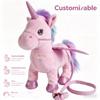 Pink Unicorn Cotton Plush Keychain Toy with Leash Electric Walking Singing Stuffed Animal for Girls Custom  ODM
