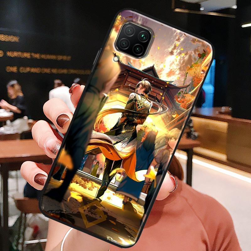 Zhongli Genshin Impact For Huawei Honor 50 8X 9X 10i P20 P30 P40 Lite Pro P Smart 2019 Nova 9 5T Phone Soft Cover